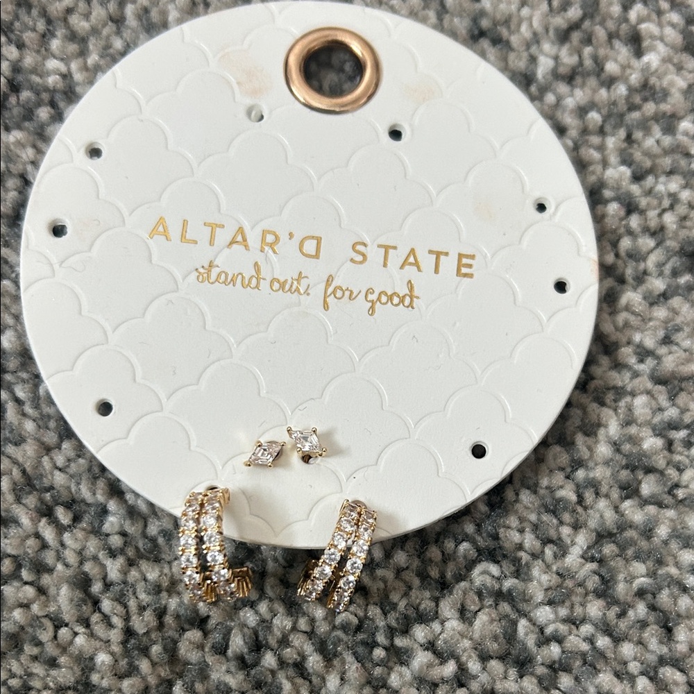 Altar'd State Gold and Silver Sparkling Earrings